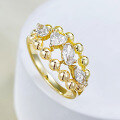 wholesale Metal: S925 Silver Gold Plated New style ins-style bead row ring, fashionable jewelry romantic series-0-1