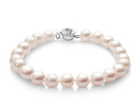 S925 Sterling Silver Simple Natural Freshwater Pearl Bracelet for Women-Style C Bracelet [7-8mm Natural Freshwater Pearl] 6.7In (17cm)  925 Silver