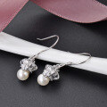wholesale S925 silver jewelry source factory, fashionable crown pearl earrings for women, minimalist silver jewelry wholesale-0-5