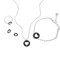 wholesale S925 sterling silver Korean version Instagram niche design heart resin set earrings ring bracelet necklace for women-0-4