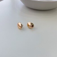 wholesale 925 Sterling Silver European and American Baroque Egg-shaped Stud Earrings, Minimalist Metallic Antique Gold Earrings, New Collection-Copper plated with gold