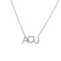 wholesale Metal initial letter heart-shaped diamond-encrusted personalized elegant collarbone chain, ins influencer-style necklace-0-4
