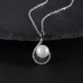 wholesale S925 Sterling Silver Natural Freshwater Pearl Necklace, Fashionable Luxury Ins Personality Elegance Collarbone Chain Pendant-0-2