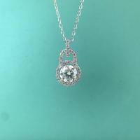 wholesale S925 Sterling Silver Light Luxury Fashion Core Pendant Collarbone Chain Hollow-Out Minimalist Design Birthday Gift for Best Friend Trendy-One carat (high carbon diamond) necklace 925 silver