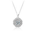 S925 Sterling Silver Kaleidoscope Necklace with Moissanite Pendant-0-3