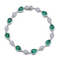 wholesale Silver Jewelry New Simulated Paraiba 5*7 Bracelet with Fashionable and High-End 1 Carat Bracelet for Women-0-4