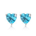 wholesale S925 Sterling Silver Fashion Minimalist Women's Zodiac Birthstone Cubic Zirconia Heart-shaped Stud Earrings-0-7