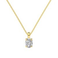 wholesale S925 Sterling Silver French Wedding Style Women's Necklace Minimalist Oval Zircon Inlaid Luxe Elegant Collarbone Chain-Gold DY190931-SG-WH 925 silver