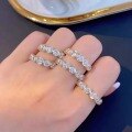 wholesale S925 Sterling Silver Red Elk All-Over Body Light Luxury Personality Ring, Niche Sparkling Row Diamond Ring, Fashion Retro Cross-Border Women's-0-3
