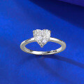 wholesale New 7*7mm Heart-Shaped Simulated White Diamond Ring for Women, Elegant and Versatile for Weddings and Daily Wear-0-2
