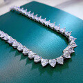 wholesale S925 silver new heart-shaped white high-carbon diamond necklace with a high-end European and American style for women-0-2