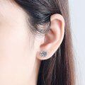 wholesale S925 Sterling Silver Cross-Border Wholesale Six-Prong Snowflake Earrings for Women, High-End Earrings, Silver Jewelry Accessories for Men-0-1