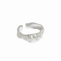 wholesale S925 Sterling Silver Korean Version Ins Niche Irregular Tinfoil Texture Ring for Women-0-4