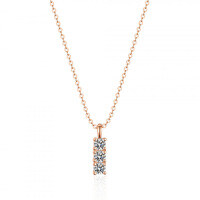 Sterling Silver Moissanite Pendant Necklace for Women-0.3ct D-color moissanite  925 silver