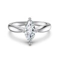 wholesale 925 Sterling Silver Ring for Women, Light Luxury High-End Stackable Super Sparkling Marquise Cut Rhinestone Ring-0-5