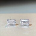 wholesale S925 Sterling Silver Women's Emerald Cut Square Ice Cube EarringsExaggerated Gemstone Zircon Ear Jewelry-0-1