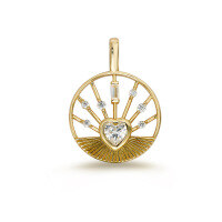 wholesale S925 silver plated with 14K gold French vintage hollow design white zircon pendant-White zirconium pendant (without chain)>925 silver