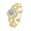 Zirconium Crossed Arms Light Luxury Cocktail Ring, Xiaohongshu Style-0-15