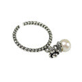 wholesale S925 Sterling Silver Korean Style Vintage-Inspired Twisted Rope with Natural Freshwater Pearl Ring-0-4