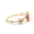 wholesale S925 Sterling Silver Gold-Plated Japanese Light Luxury abher* New Red Sapphire Fine Ring for Women-0-2