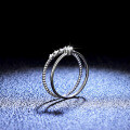 925 Silver Moissanite Ring Pinky Stackable Ring-0-1