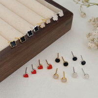 wholesale S925 Sterling Silver Clover Stud Earrings for Women, New Luxury Style Earrings for Healing Ear Piercings, Can Be Worn While Sleeping-Love model (silver)