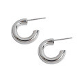 wholesale S925 Sterling Silver YEA527 Korean Version Ins Minimalist Geometric Circle Earrings for Women, Small and Unique Silver Ear Accessories-0-4