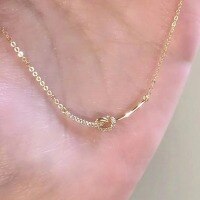 wholesale S925 Sterling Silver Diamond-Studded Bow Necklace, Daily Korean Japanese Style-Gold 925 silver