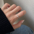 wholesale S925 Sterling Silver Cold Minimalist Style Diamond-Embedded Cross Ring Trendy and Edgy Women's Index Finger Ring R01391-0-1