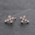 wholesale S925 Sterling Silver Fashion Zircon Cross Stud Earrings for Women, Minimalist and Unique-0-2