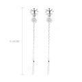 wholesale S925 Sterling Silver Goddess Crown Earrings for Women, Small and Unique Design, Long Tassel Elegant Earrings, Versatile Ear Accessories Wholesale-0-5