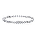 wholesale S925 Sterling Silver 3mm Diamond Tennis Bracelet, Single Row Round Full Diamond, Factory Direct-0-4