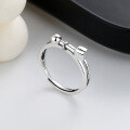 wholesale S925 Sterling Silver Creative Letter Geometric Dumbbell Shape Ring Ins Korean Style Niche Design Hand Jewelry-0-0