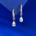 wholesale S925 Sterling Silver 5*8 Pear-Shaped Small Diamond Earrings Ear Clips, New for Quick Sales-0-3
