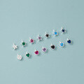 wholesale S925 Sterling Silver Fresh and Sweet Star Heart-shaped Five-pointed Star Love Colorful Diamond Edge Single Pendant Y01880-0-0