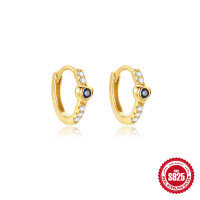 wholesale S925 Sterling Silver Exquisite Diamond-accented Love Stackable Versatile Ear Cuff-gold