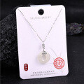 S925 Sterling Silver Hetian Jade Pendant Necklace, New Chinese Style Maitreya Buddha Locklace-0-0