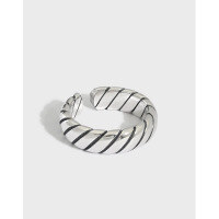 wholesale S925 sterling silver Korean-style ins open ring-Vintage Silver [No. 14/Adjustable] &gt; Opening adjustable