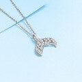wholesale PT950 Gold-Plated 925 Sterling Silver Moissanite Necklace for Women, Fashionable Dolphin Tail Pendant, Versatile Gift, Hot Sale in Live Streaming-0-2