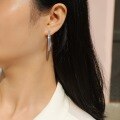 wholesale 925 Sterling Silver European & American Fashion Light Luxury Women's Earrings, High-End Elegant Large Hoop Earrings, Cross-Border Hot-Selling Moissanite Studs-0-3