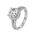 wholesale 925 Sterling Silver 2 Carat Moissanite Ring for Women, Niche High-End Luxury Jewelry, Cross-Border Wholesale European and American Jewelry-0-4