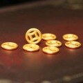 wholesale Antique gold-plated copper, vintage coin spacer beads, Vietnamese gold sand, copper coin fortune beads, pure copper DIY bracelet accessories-0-0