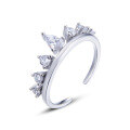 wholesale S925 Sterling Silver Crown Ring for Women, European and American Ins Style, Niche and High-End, Diamond-Inlaid, Personalized Silver Ring for Wholesale-0-4