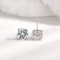 wholesale 925 Silver Four-Prong Moissanite Stud Earrings, Minimalist Commuter Style, Bestselling Women's Ins Accessory, Amazon Hot Seller-0-1