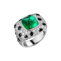 wholesale 925 Silver Gold-Plated Ring with High Carbon Diamond Setting, Muzo Green Sugar Loaf, Popular High-End Jewelry for Women-Synthetic Muzo Green 120 catties or less US size 7 (Hong Kong size 14-15 EU size 55) Ring length is about 55mm