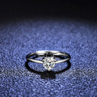 Silver Moissanite Deer Antler Ring-50 points (empty tray)  Adjustable opening