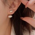 wholesale S925 Sterling Silver Minimalist Niche Design Elliptical Bean Stud Earrings for Women, New Trend High-End Sensation Earrings-0-0