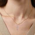 wholesale S925 Sterling Silver 3mm Row Diamond Pendant Necklace, Luxury White Zircon Necklace, Direct from Manufacturer-0-3