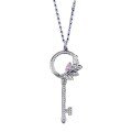 wholesale S925 Silver New Style Key Necklace Pendant for Women, Fashionable and Light Luxury, Simple and Sweet-0-4