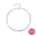 wholesale 925 Sterling Silver New Three-Layer Snake Bone Chain Bracelet for Women,,INS。-0-6